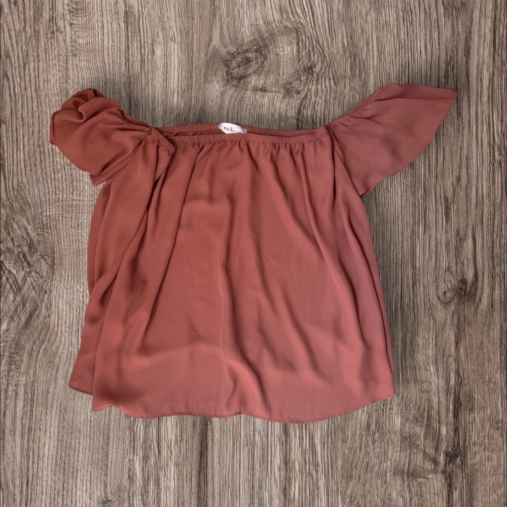Rust Off-Shoulder Blouse